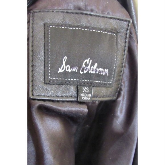 Sam Edelman Starburst Studded Crop Moto Jacket, Black Leather, Women's Size XS - Picture 7 of 8